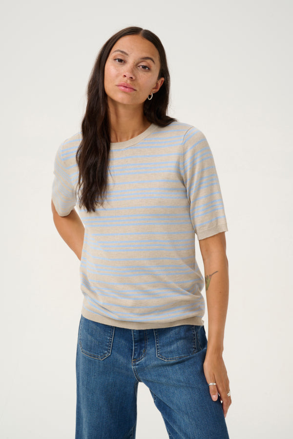 KALizza Striped Knit Soft Chambray