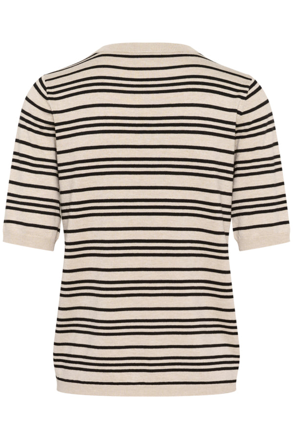 KALizza Striped Knit Black Feather Gray