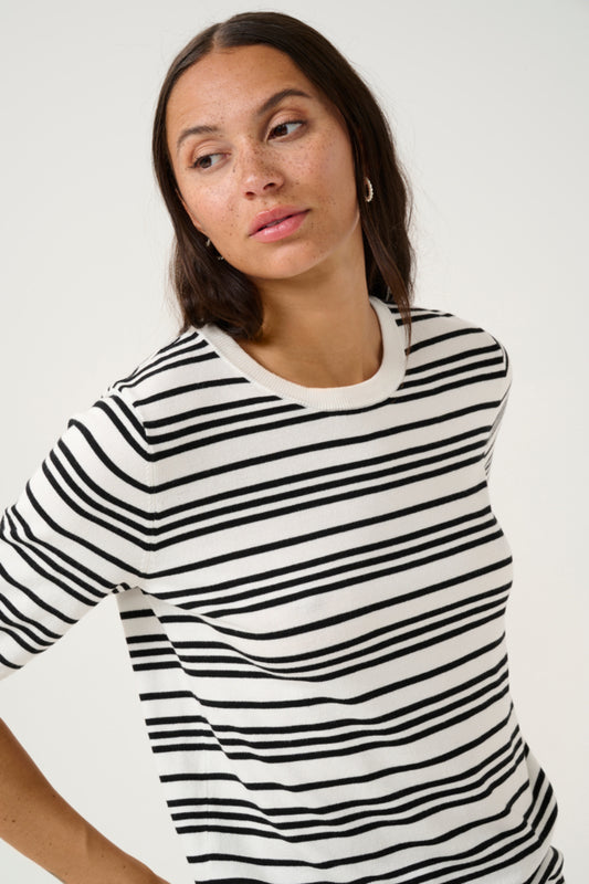 KALizza Striped Knit Chalk Black