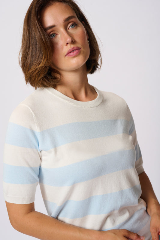 KALizza Striped Knit Chalk Light Blue