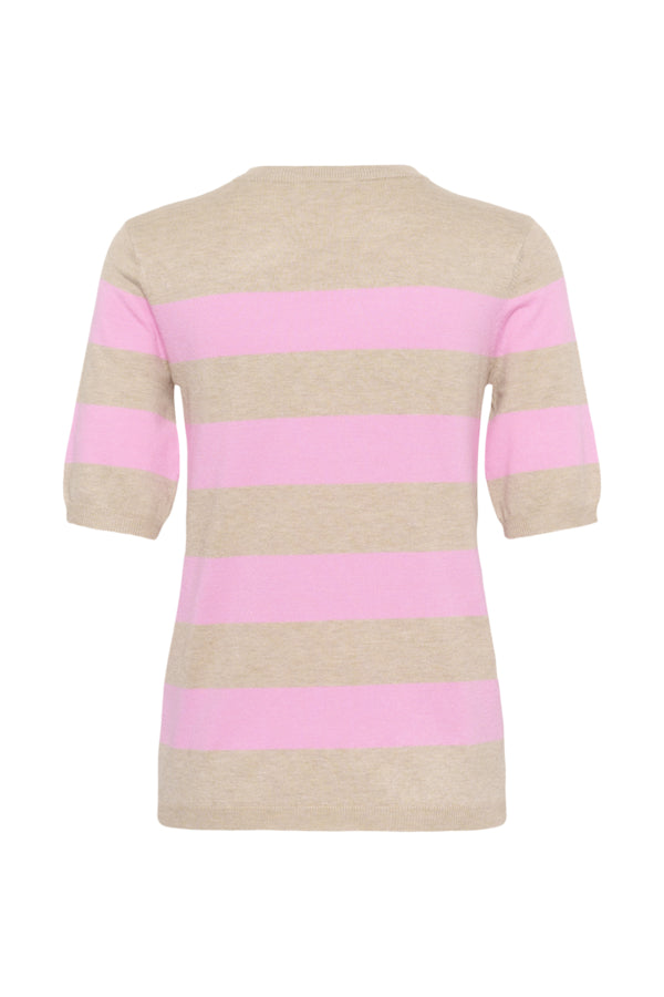 KALizza Striped Knit Feather Gray Pink
