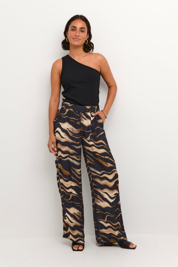 KALaila Pants Black / Brown Tiger