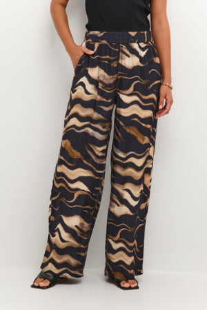 KALaila Pants Black / Brown Tiger