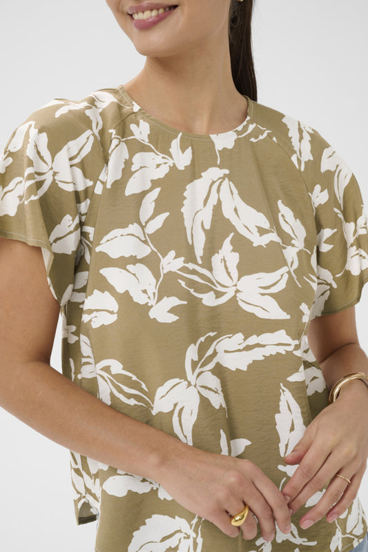 KAMarlo Blouse Oak Chalk Leave