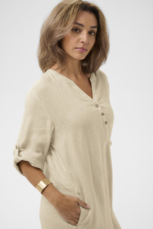 CRBellis Caftan Short Dress Crispy Sand