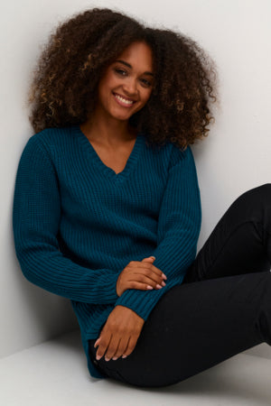 CRMuka V-Neck Knit Pullover Gibraltar Sea