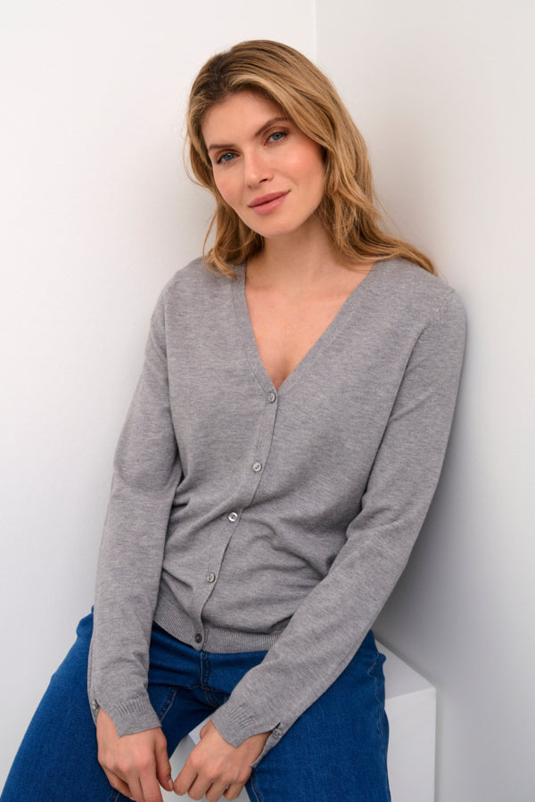 CRDela Knit Cardigan Light Grey Melange