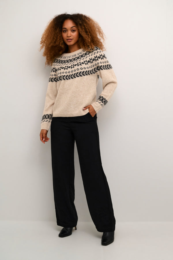 CRCherrie Knit Pullover Ancient Scroll Jaquard