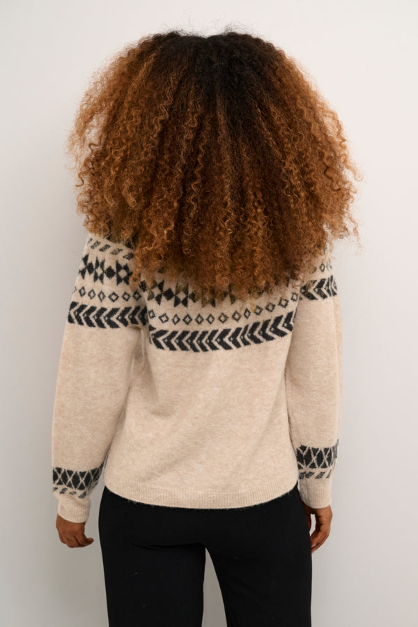 CRCherrie Knit Pullover Ancient Scroll Jaquard