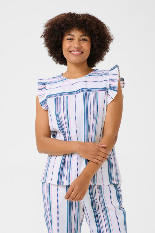 CRMiva Top Pink Blue Stripe
