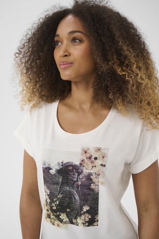CRMias T-Shirt Calm Text Floral