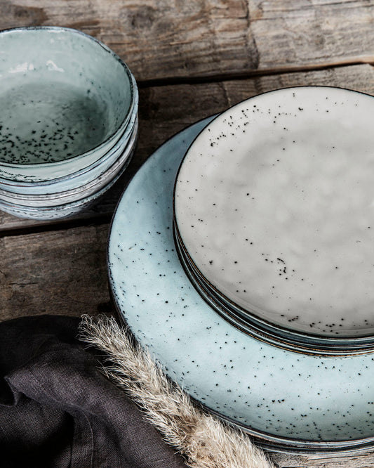 Cake Plate Rustic Grey Blue
