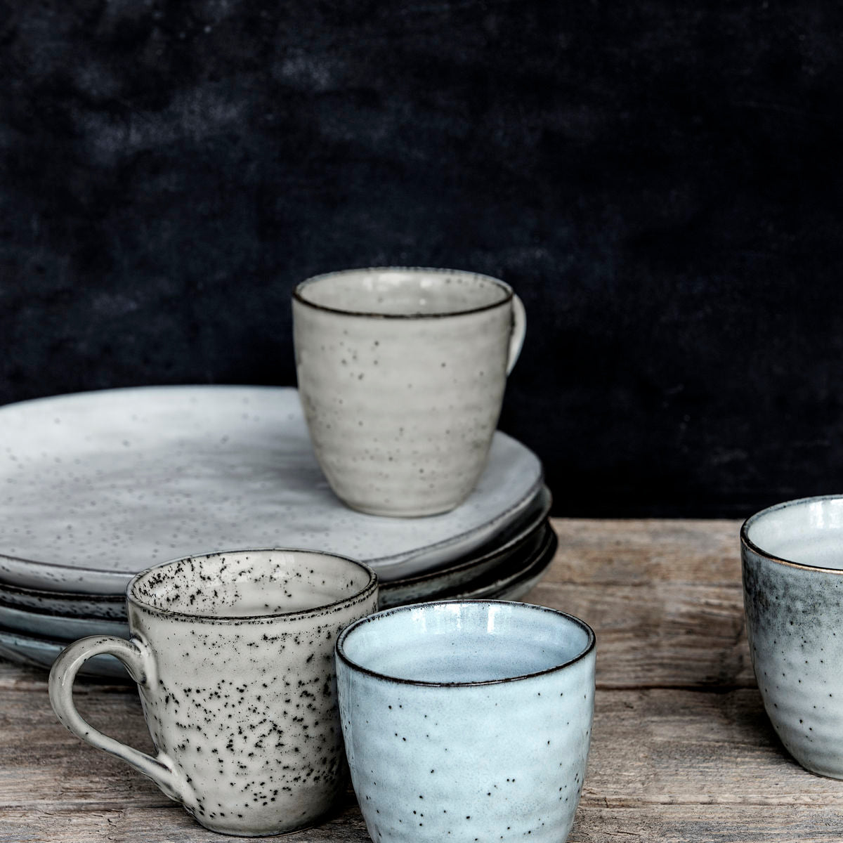 Tasse, Rustic, Grau/Blau