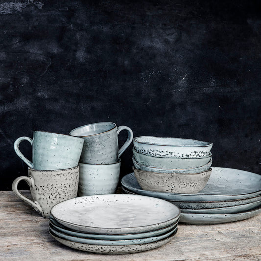 Tasse, Rustic, Grau/Blau