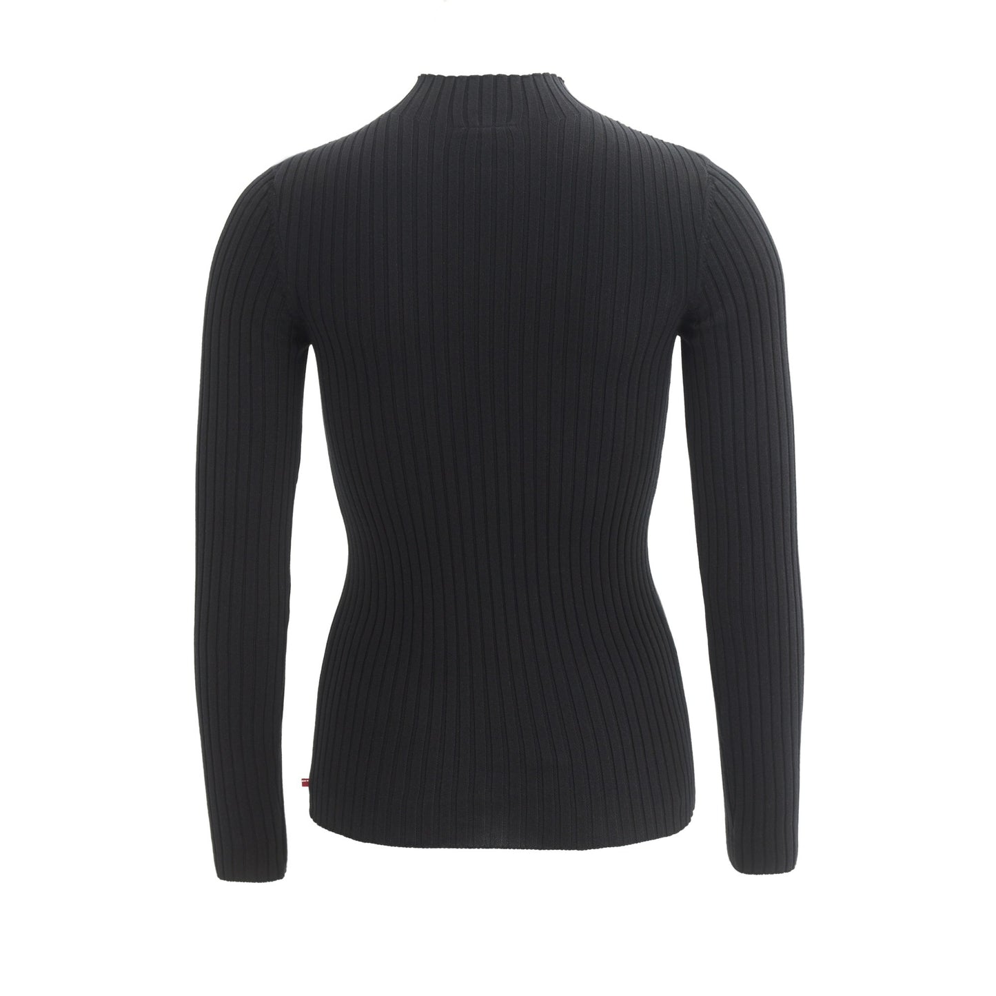 PWO Rippstrickpullover Stehkragen GOTS schwarz