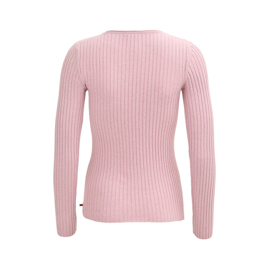 PWO Rippstrick Pullover Rosa Melange
