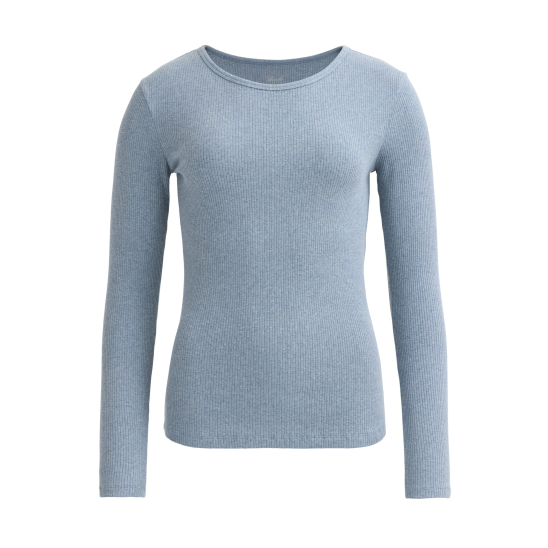 PWO Langarm-Shirt Rauchblau