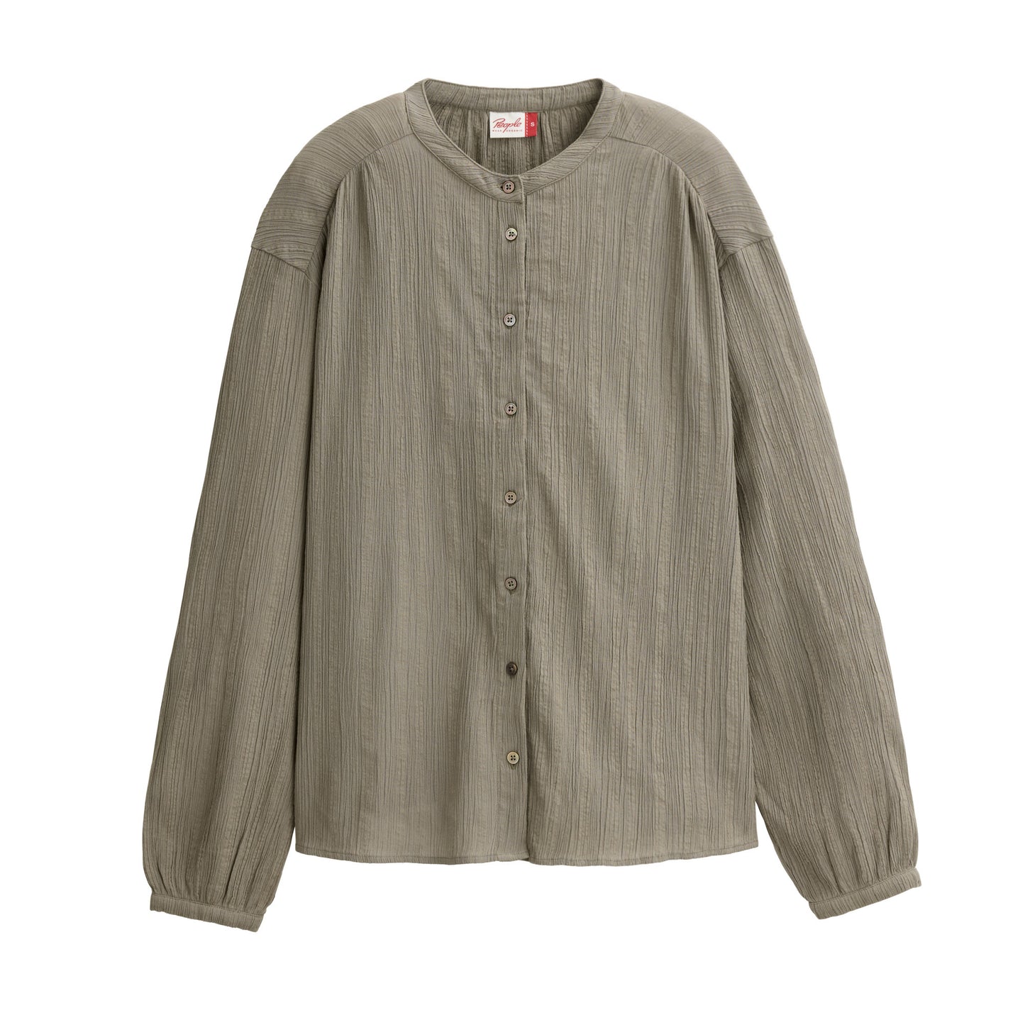 PWO Langarm Bluse Moosgrau