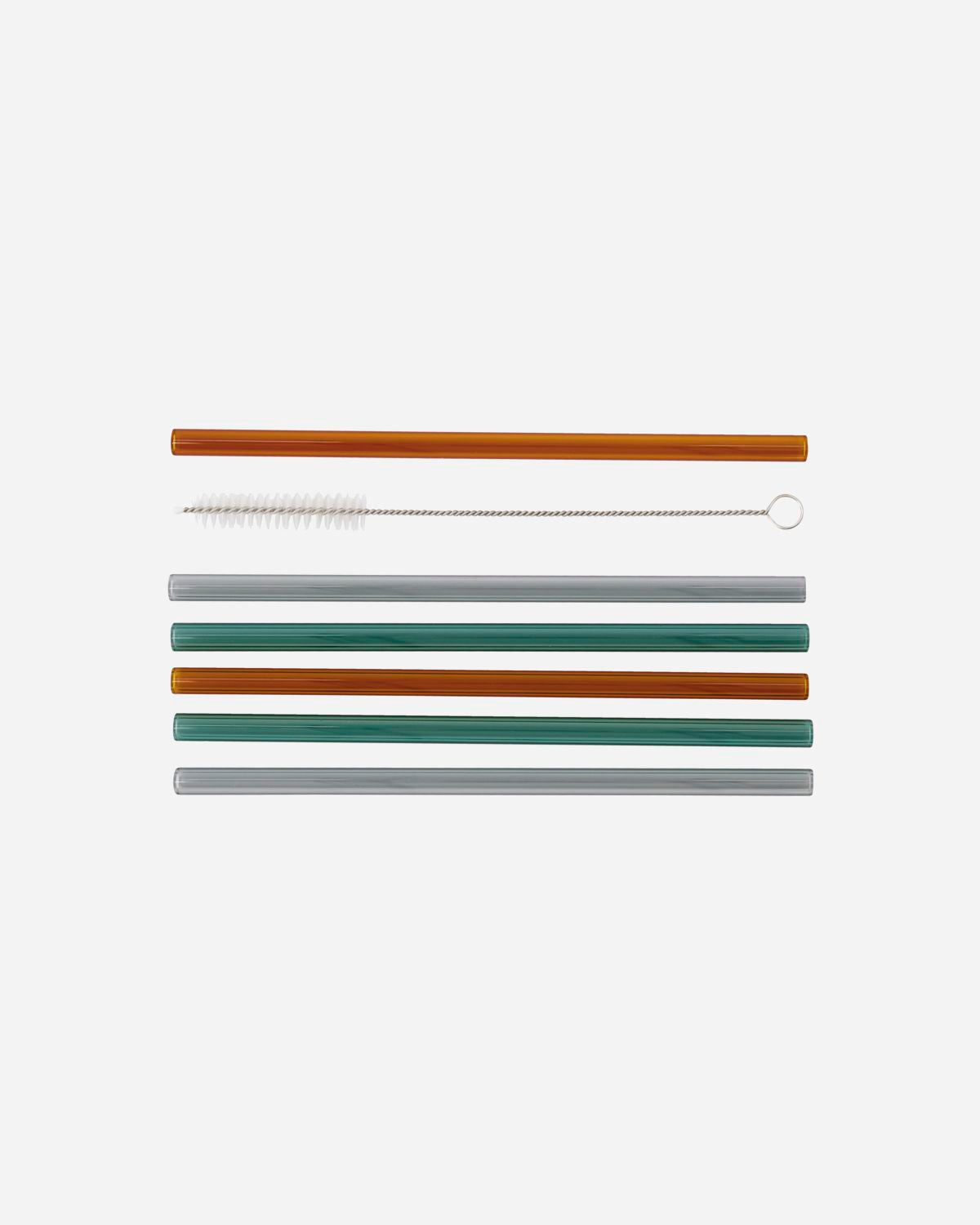 Strohhalme aus Glas, Vaca, Grün, Grau, Orange