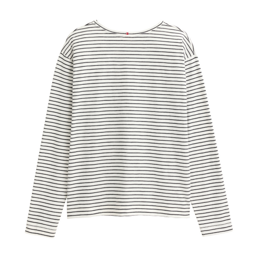 PWO Langarm Shirt Schwarz geringelt