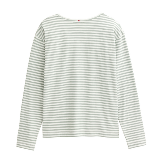 PWO Langarm Shirt Salbei geringelt