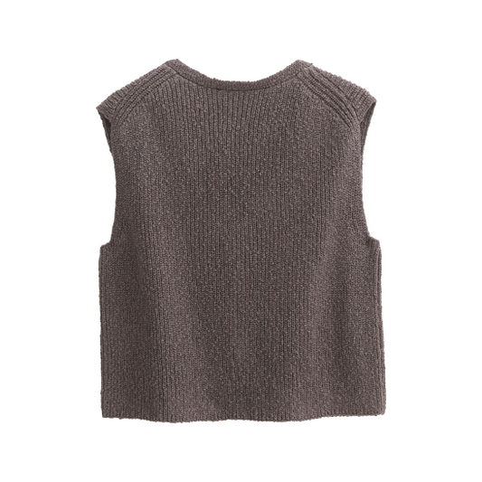 PWO Strick Weste Basalt