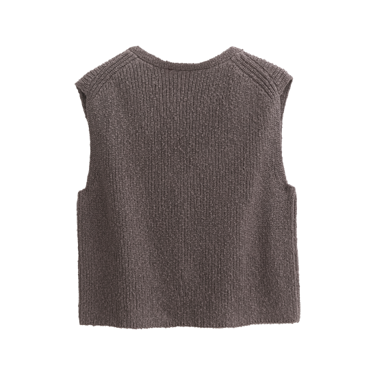 PWO Strick Weste Basalt