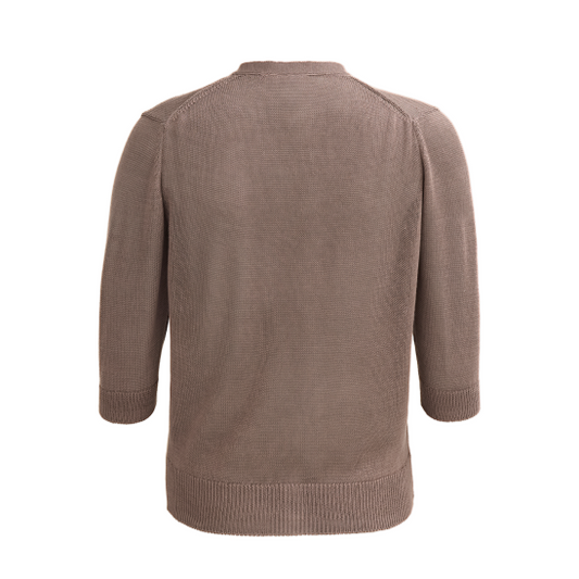 PWO Strickjacke Kurzarm Taupe