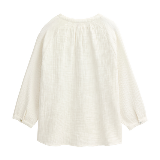PWO Musselin Bluse Weiß