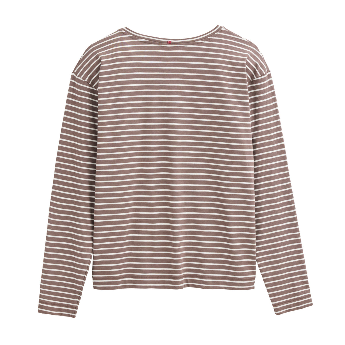 PWO Langarmshirt Taupe geringelt