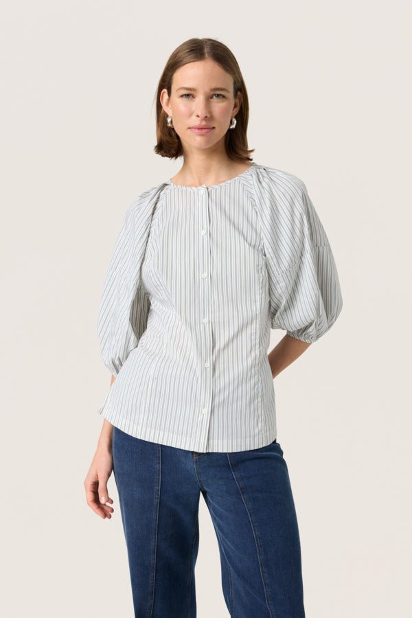 SLHelen Shirt Blouse Green Shirt Stripe