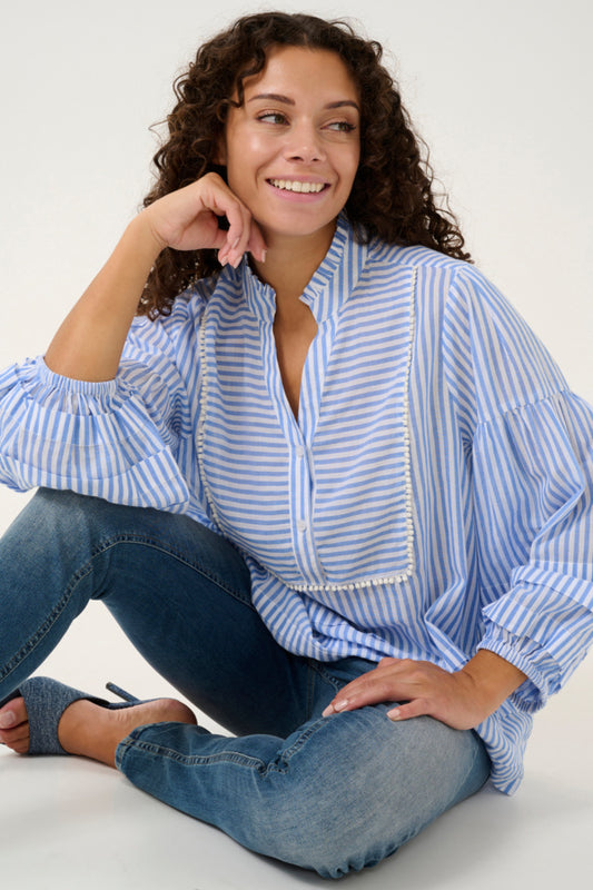 CUJax Blouse Blue Stripe