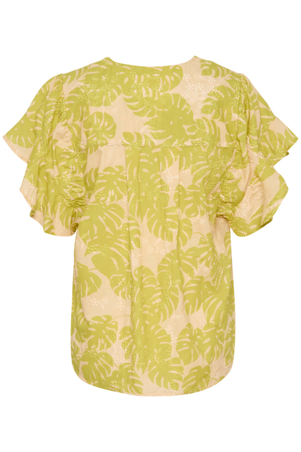 CUDebora Blouse Green Palm Leave