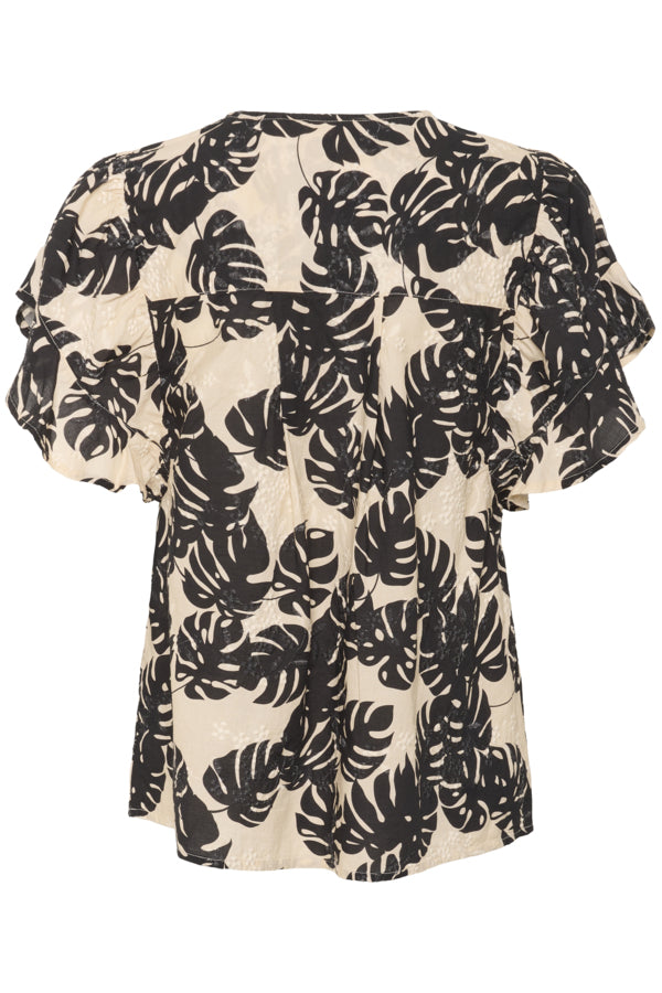 CUDebora Blouse Black Palm Leave