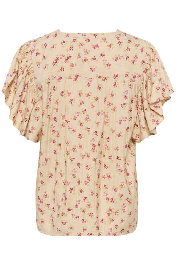 CUPuglia Gally Blouse Offwhite Rosa Flower