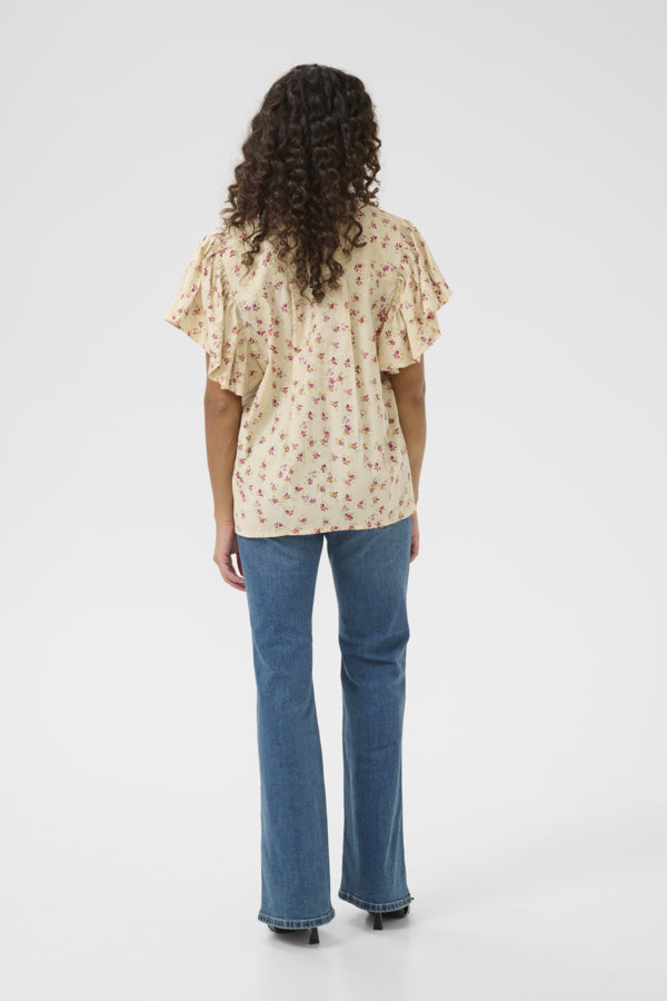 CUPuglia Gally Blouse Offwhite Rosa Flower
