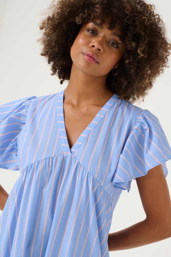 CUVelo Long Dress Blue Stripe
