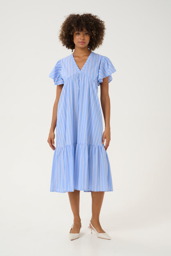 CUVelo Long Dress Blue Stripe