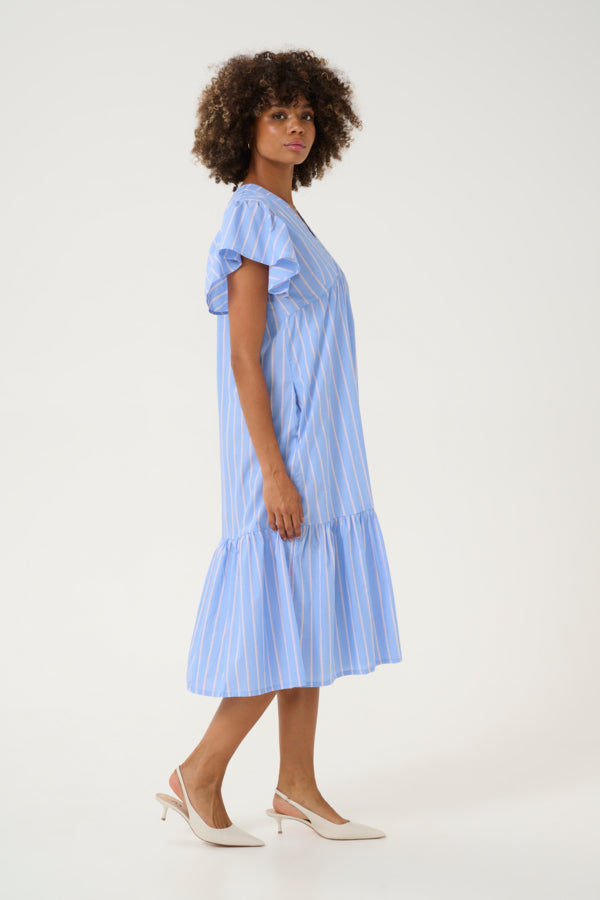 CUVelo Long Dress Blue Stripe