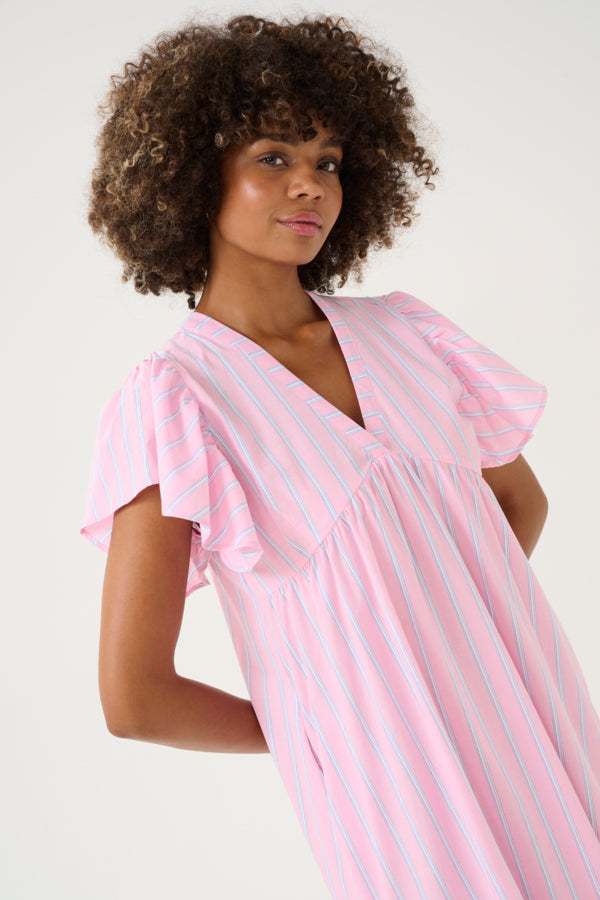 CUVelo Long Dress Pink Stripe