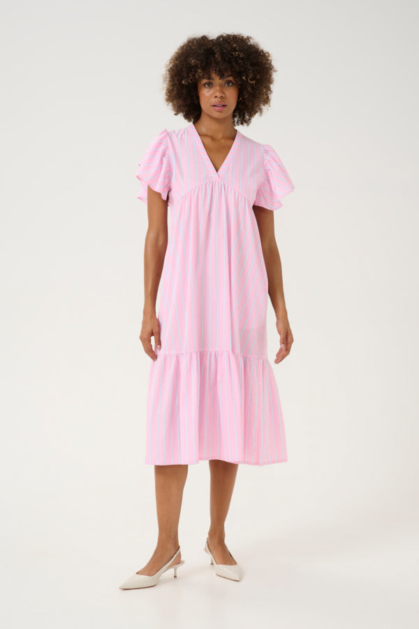 CUVelo Long Dress Pink Stripe