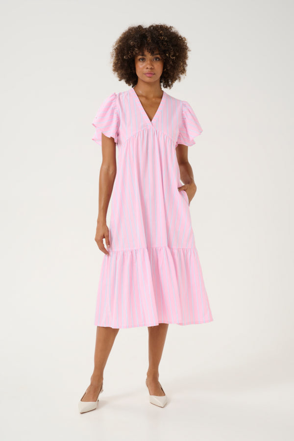 CUVelo Long Dress Pink Stripe