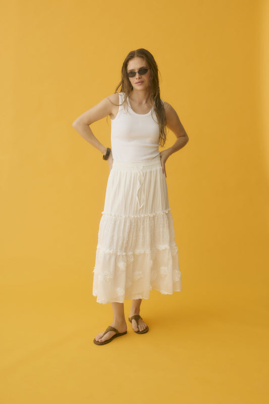 CUDeena Skirt Spring Gardenia