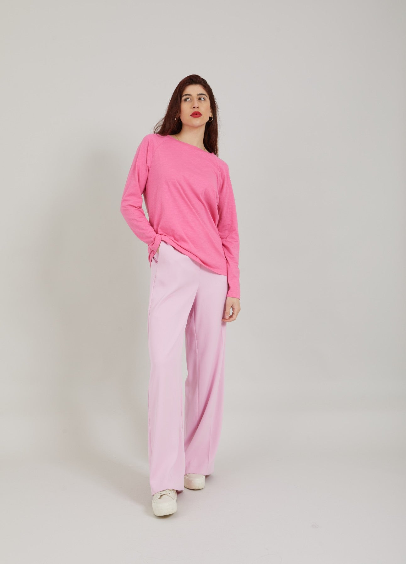 CC Heart Basic Long Sleeve Clear Pink