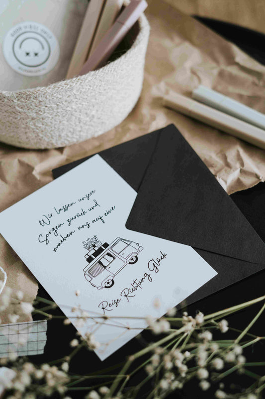 HG Postkarte Reise Richtung Glück