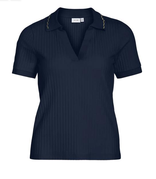 VICaysa V-Neck S/S Polo Top Birch