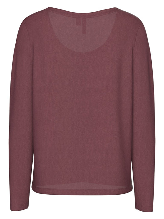PCSophie LS U-Neck Tee Tawny Port
