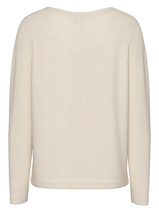 PCSophie LS U-Neck Tee Whitecap Gray