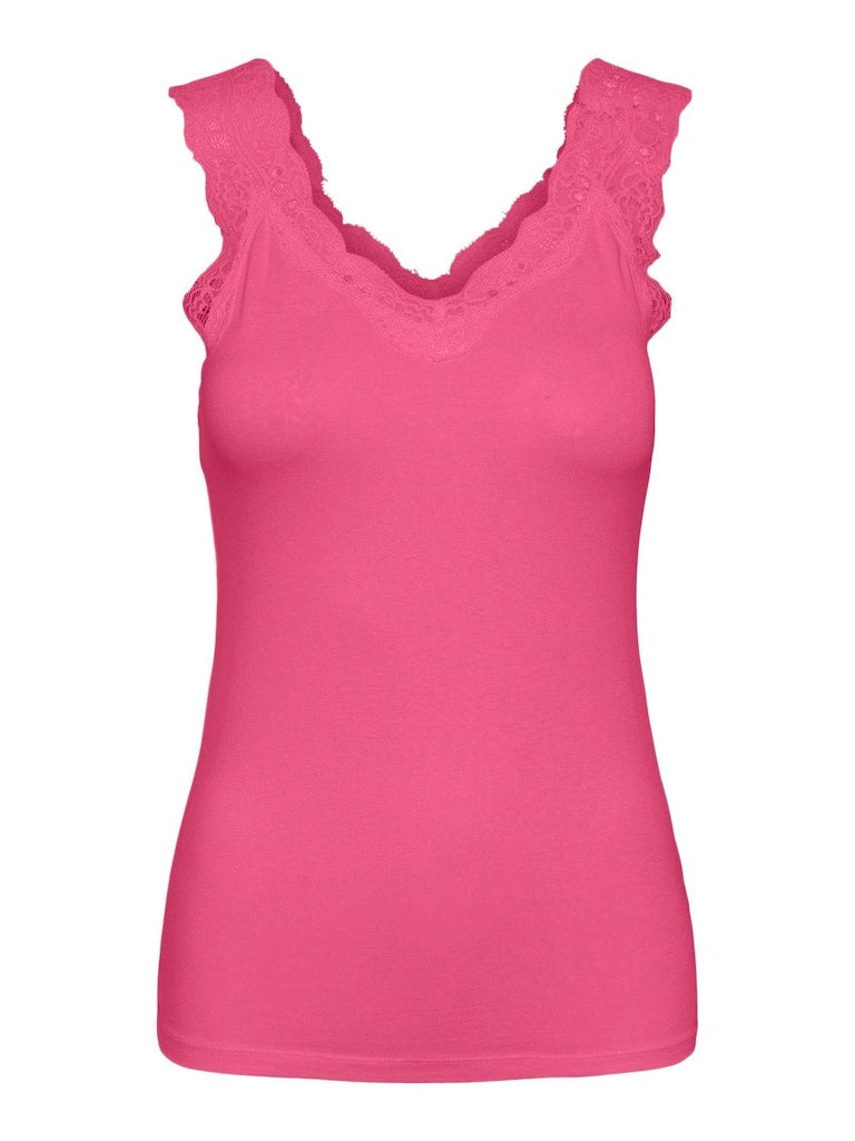 PCBarbera Lace Top Hot Pink