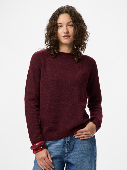 PCJuliana LS O-Neck Knit Tawny Port
